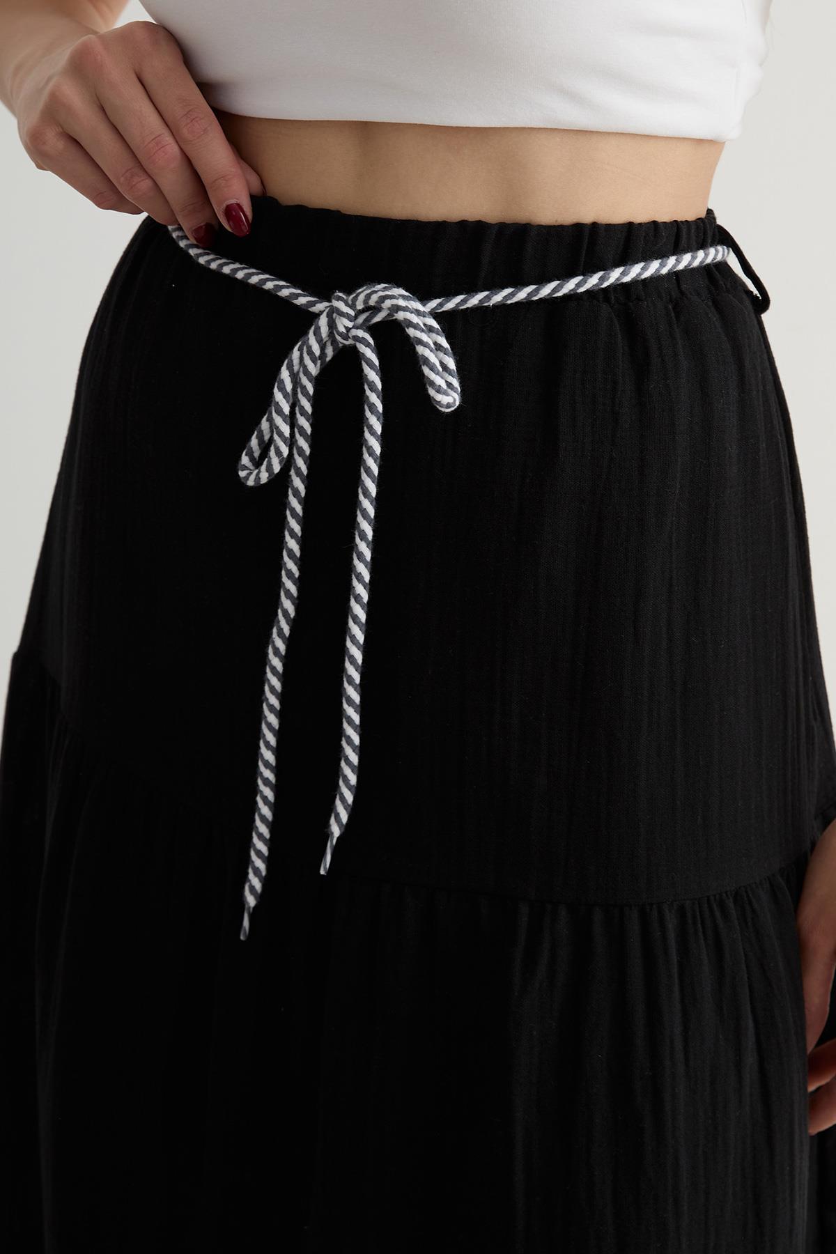 Bawełniana spódnica maxi - czarna