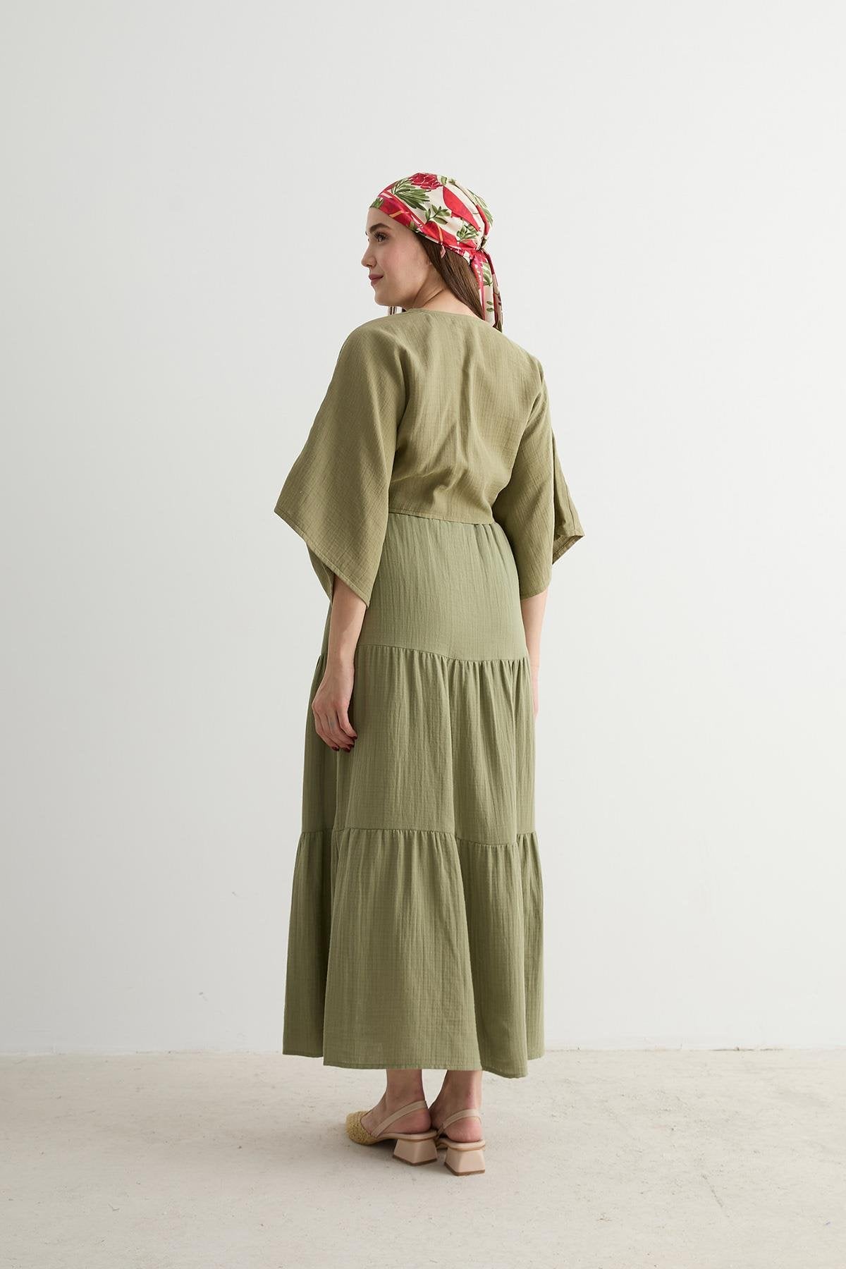 Bawełniana spodnica maxi - khaki