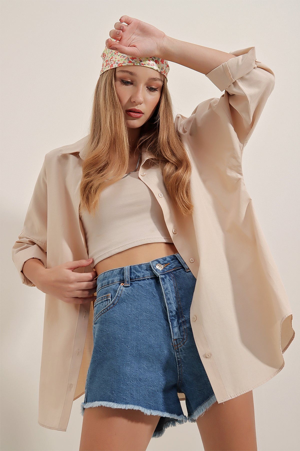 Koszula gładka - jasny beż