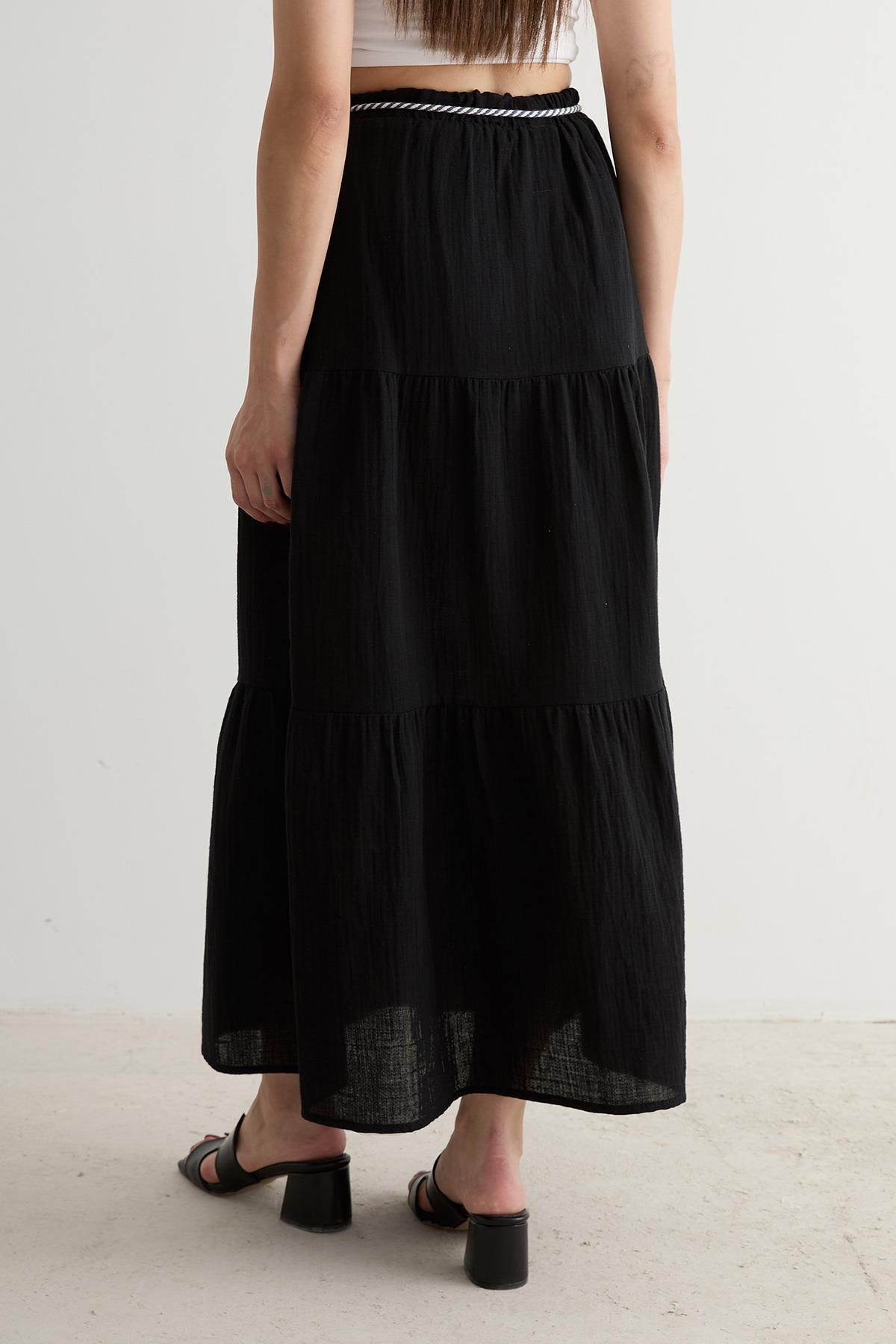 Bawelniana spodnica maxi - czarna