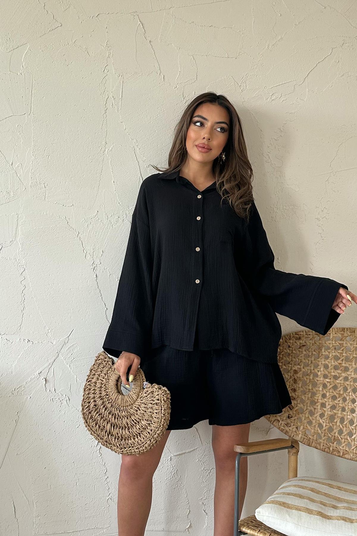 Komplet bawelniany - czarny