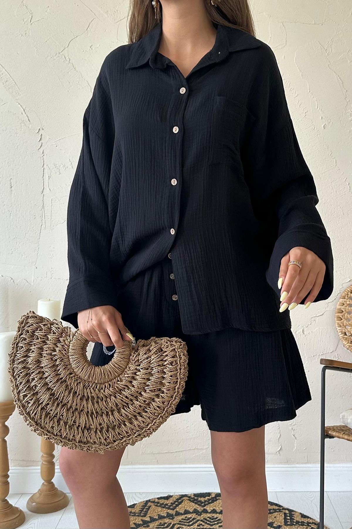 Komplet bawelniany - czarny