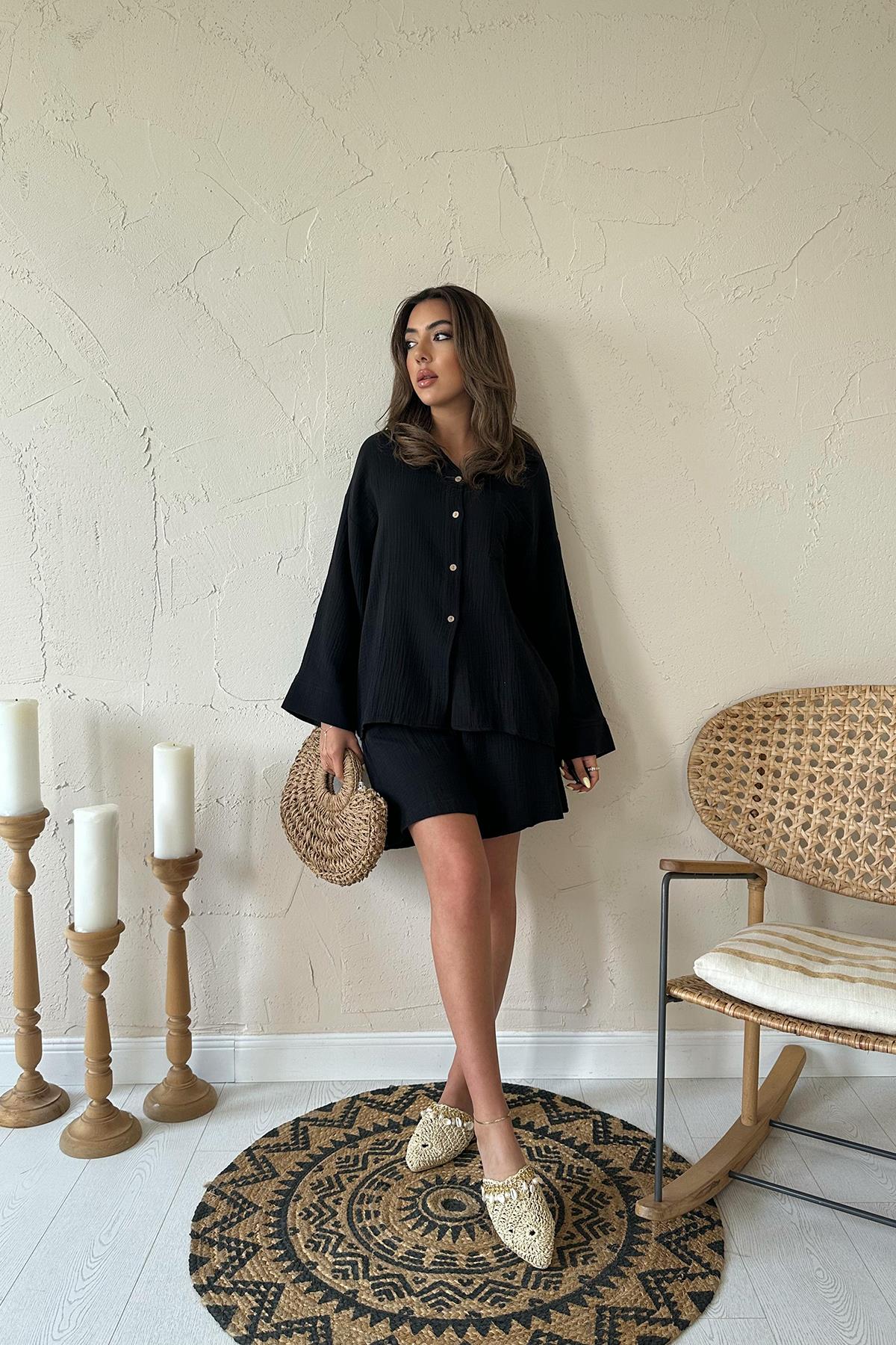 Komplet bawelniany - czarny