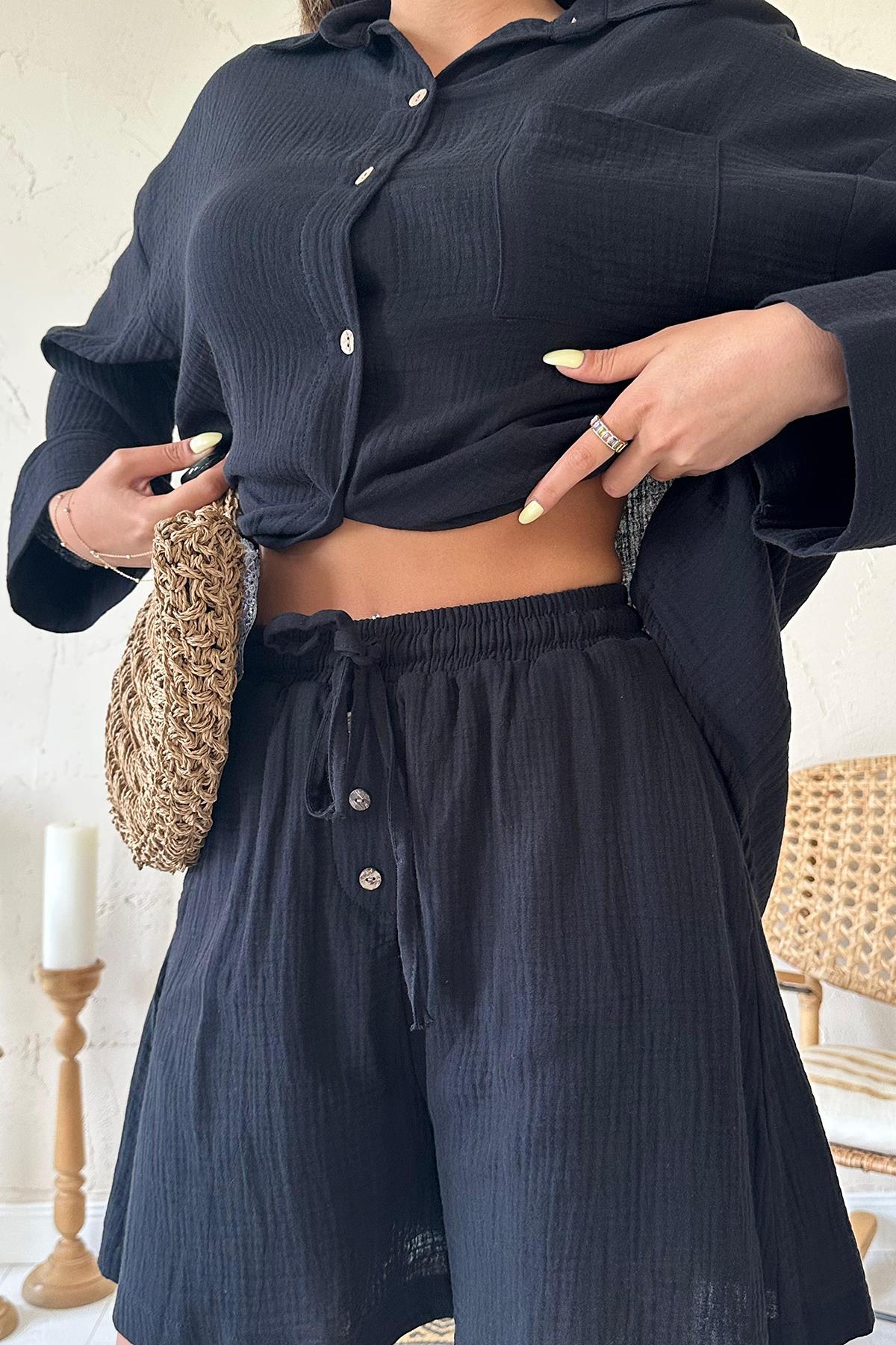 Komplet bawelniany - czarny