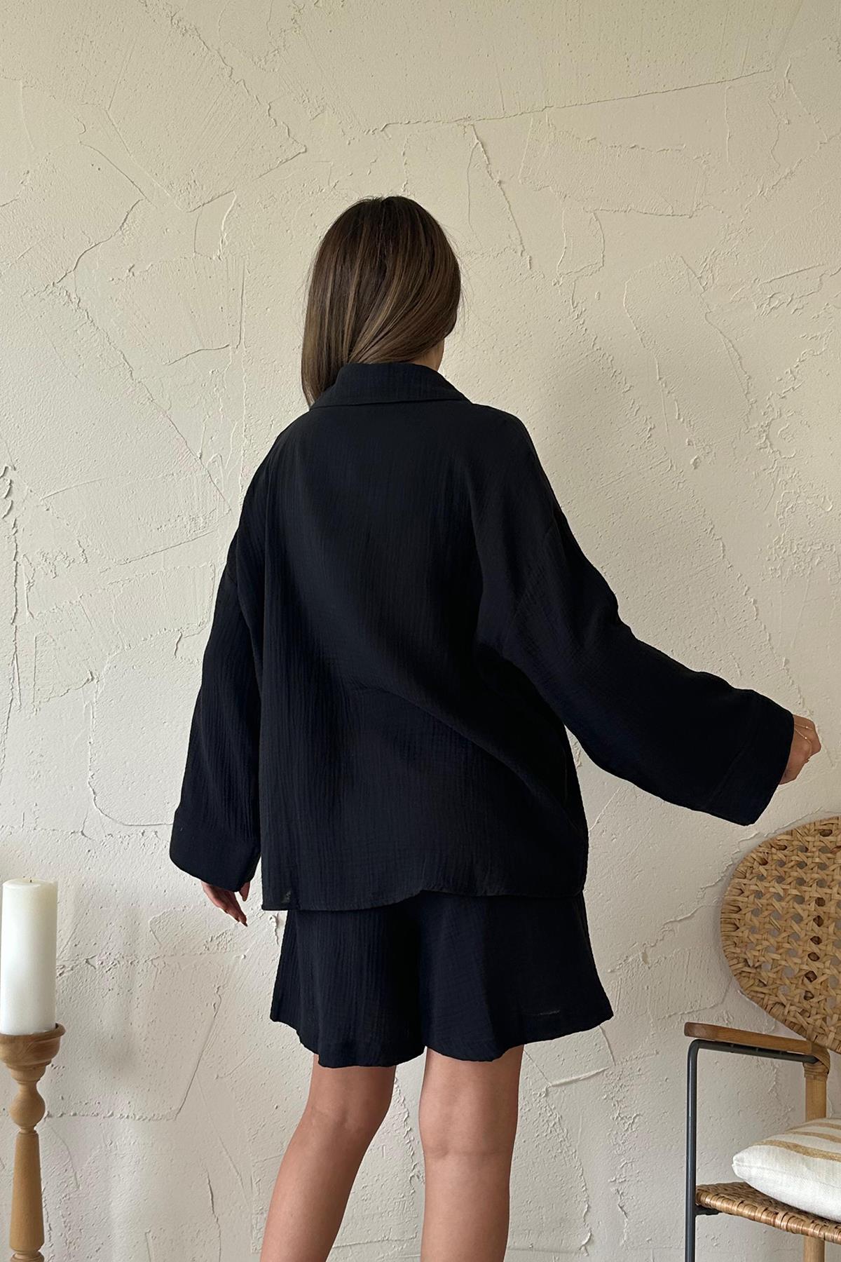 Komplet bawelniany - czarny