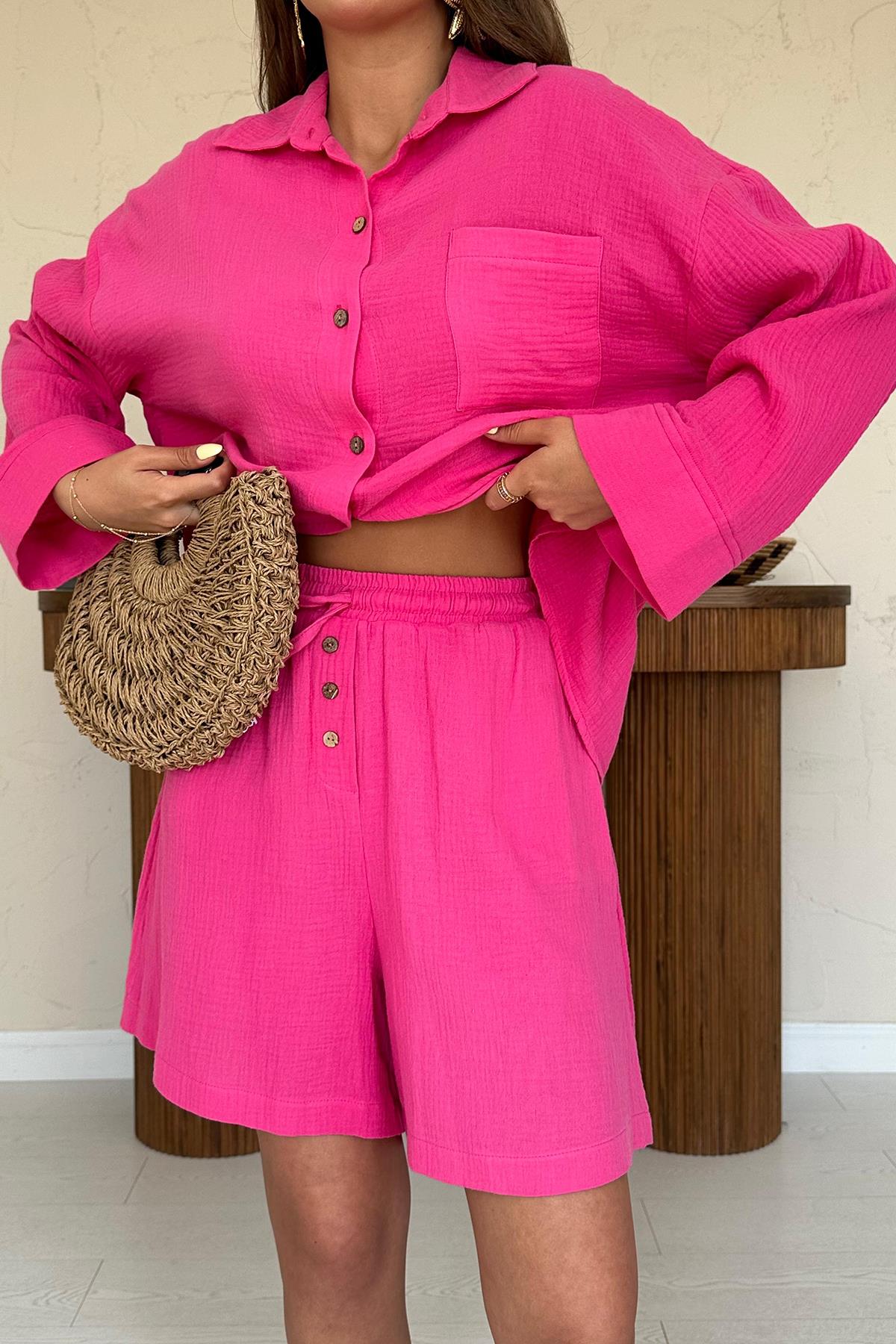 Komplet bawelniany - fuksja